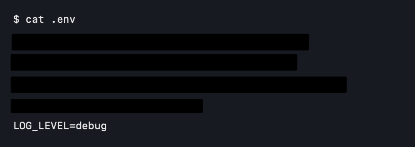The same screenshot with the password, keys, token and email covered by black blocks